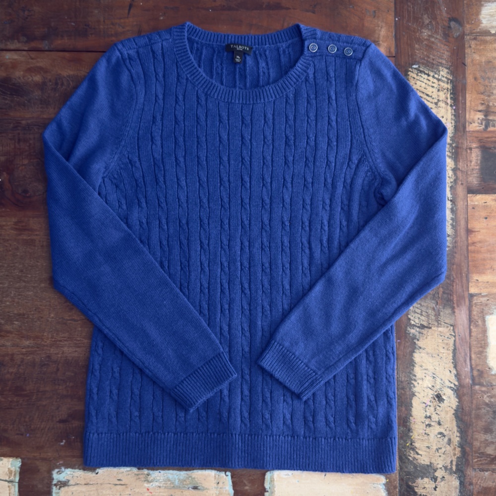 Women’s Talbots Royal Blue Knit Sweater Medium Petite
